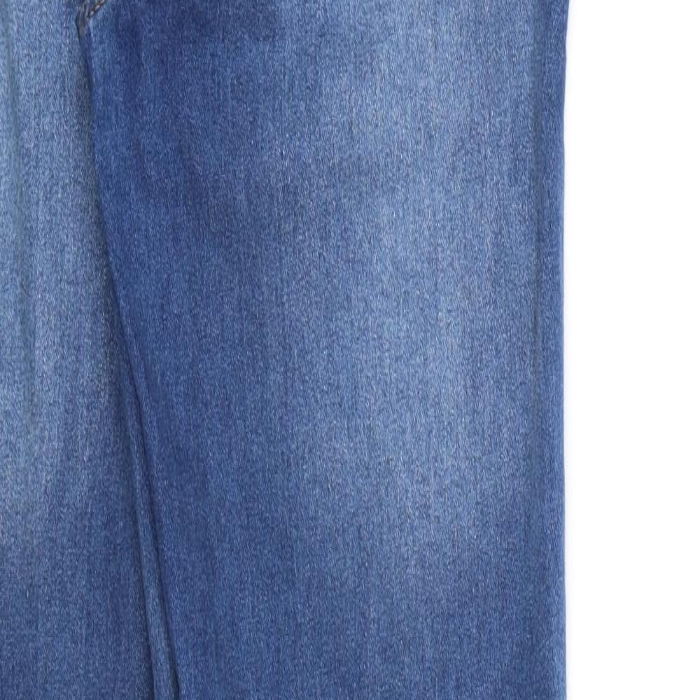 Womens UK Size 8 Papaya Regular Fit Straight Blue Jeans