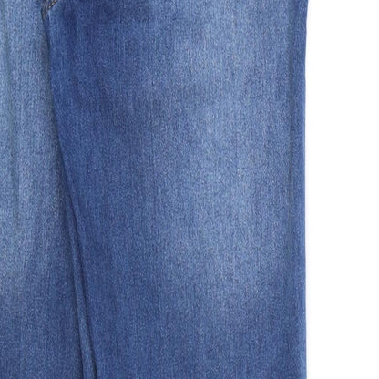 Womens UK Size 8 Papaya Regular Fit Straight Blue Jeans