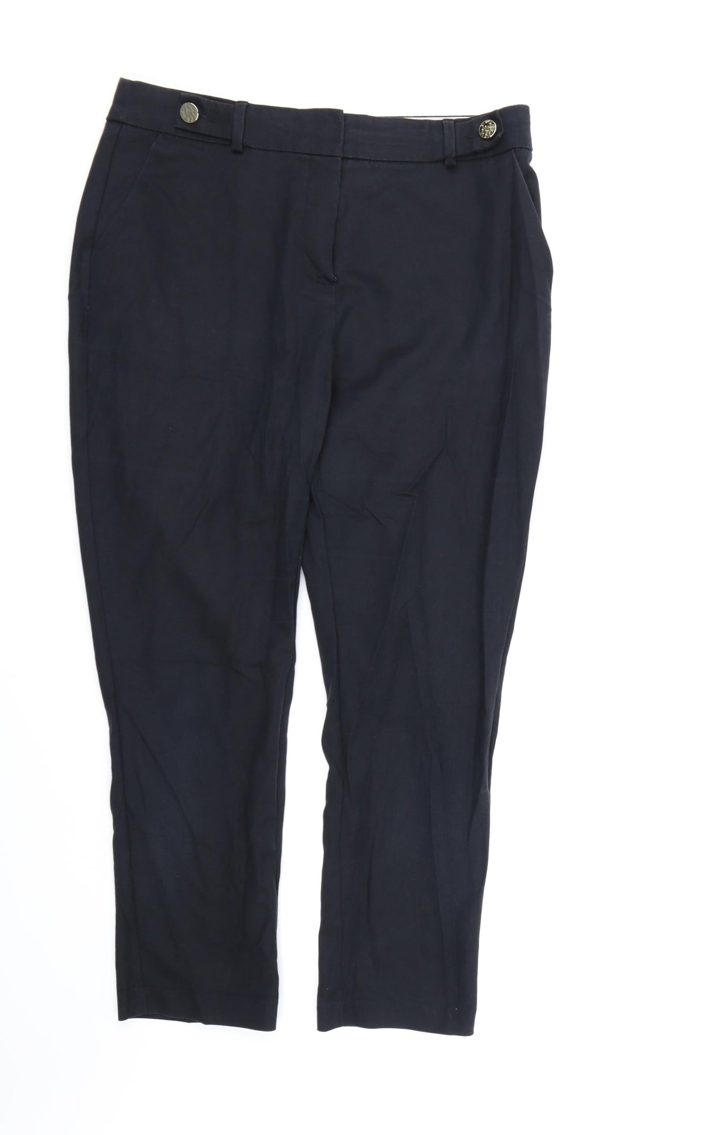 Womens UK Size 12 F&F Regular Fit Dress Pants Black Trousers