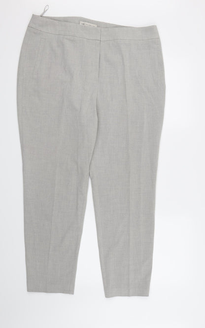 Marks and Spencer Womens Grey  Rayon Dress Pants Trousers Size 16 L26 in