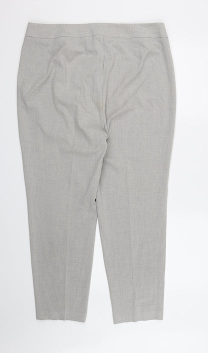 Marks and Spencer Womens Grey  Rayon Dress Pants Trousers Size 16 L26 in