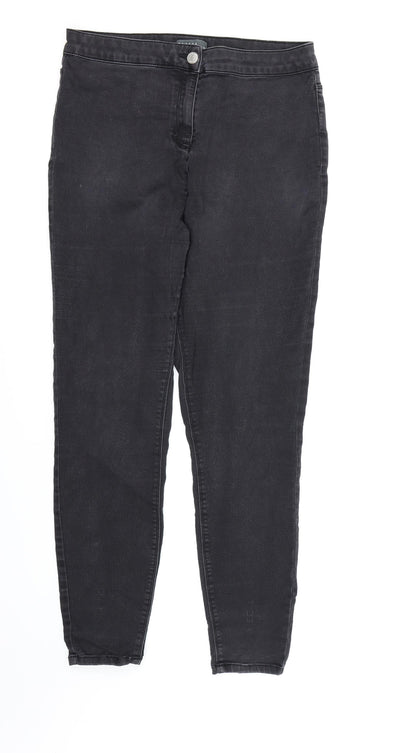 Womens UK Size 14 Papaya Regular Fit Skinny Black Jeans