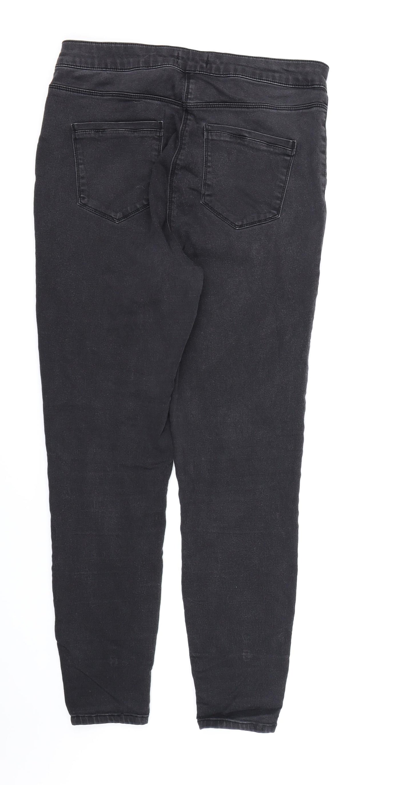Womens UK Size 14 Papaya Regular Fit Skinny Black Jeans
