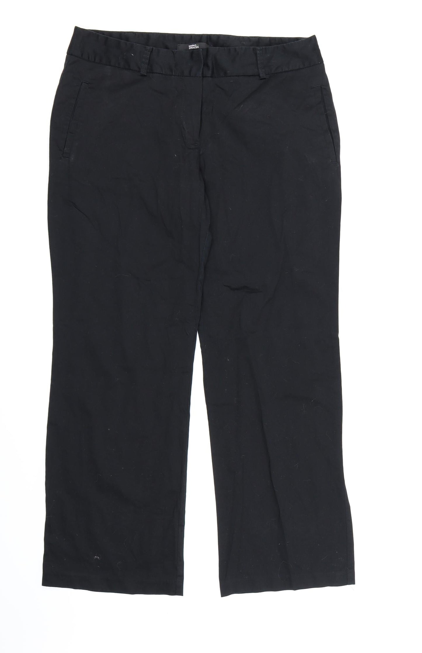 Womens UK Size 12 Marks and Spencer Regular Fit Dress Pants Black Trousers