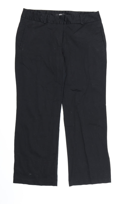 Womens UK Size 12 Marks and Spencer Regular Fit Dress Pants Black Trousers