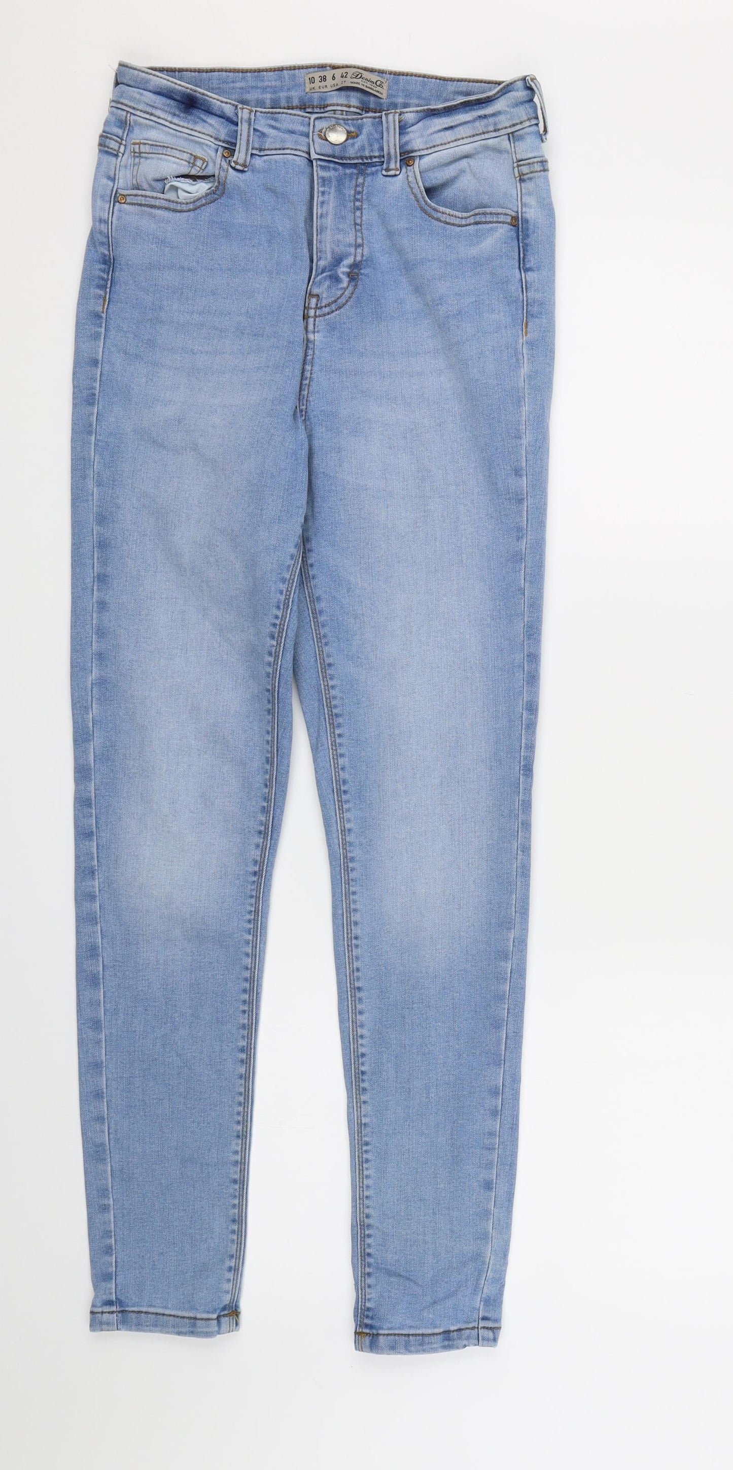 Denim CO. Womens Blue  Denim Skinny Jeans Size 10 L27 in