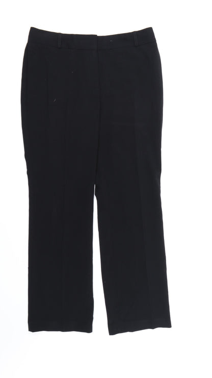 Womens UK Size 10 Marks and Spencer Regular Fit Dress Pants Black Trousers