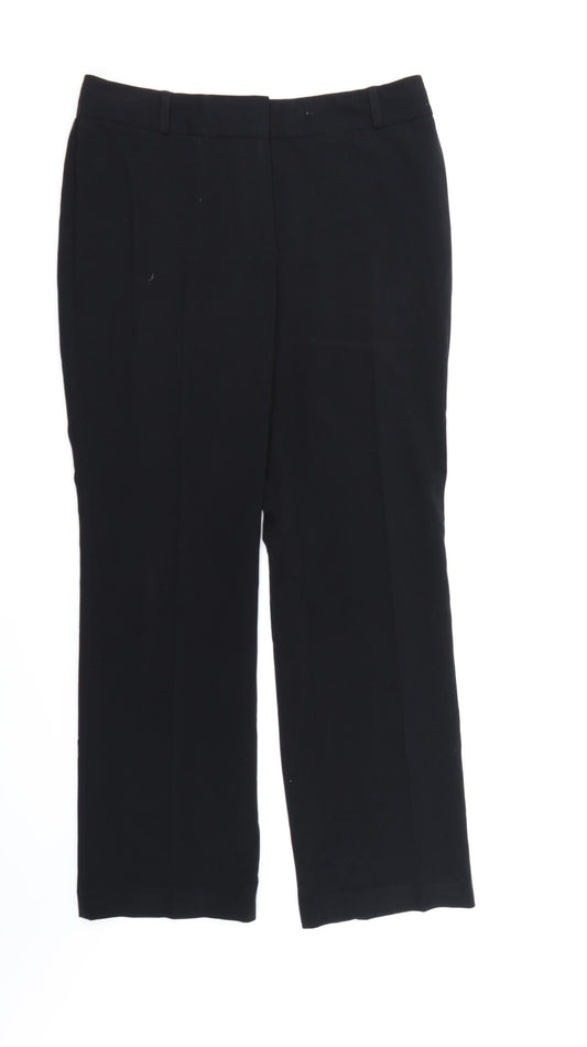 Womens UK Size 10 Marks and Spencer Regular Fit Dress Pants Black Trousers