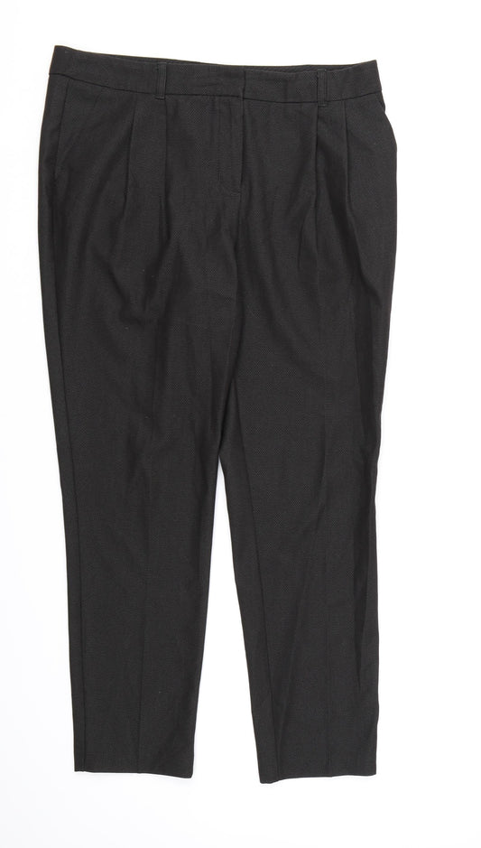 Womens UK Size 12 NEXT Regular Fit Dress Pants Black Trousers