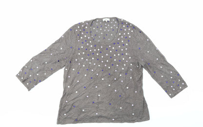 Country Casuals Womens Brown Polka Dot Pullover Jumper Size L