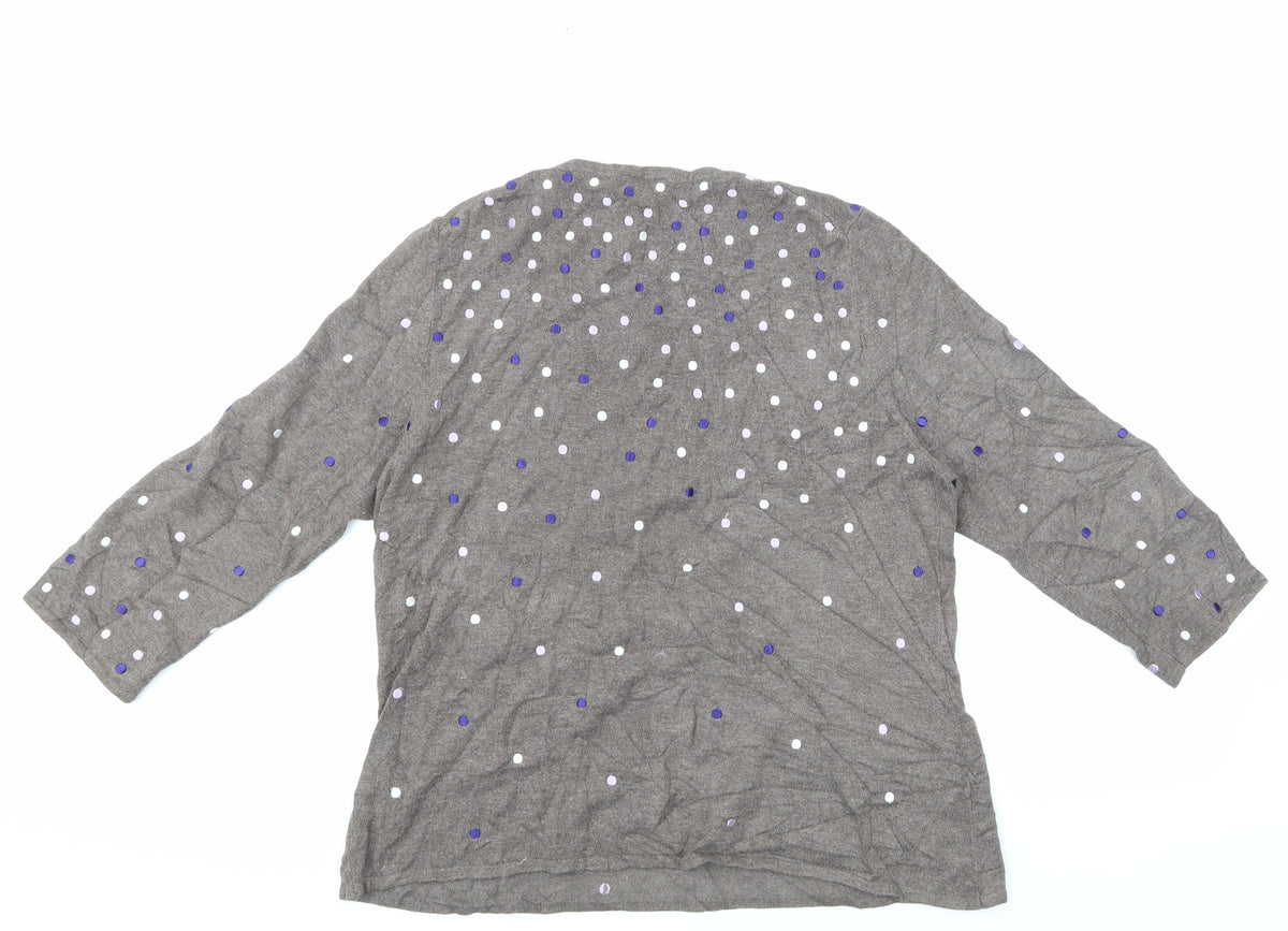 Country Casuals Womens Brown Polka Dot Pullover Jumper Size L