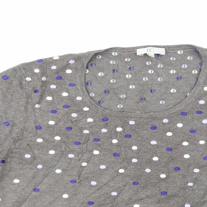 Country Casuals Womens Brown Polka Dot Pullover Jumper Size L
