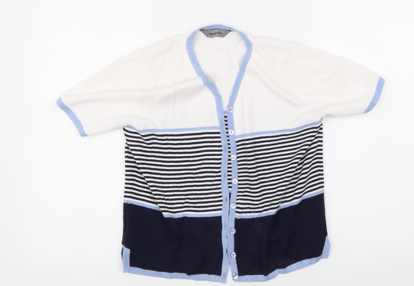 AMARANTO Womens Multicoloured Striped  Cardigan Jumper Size S