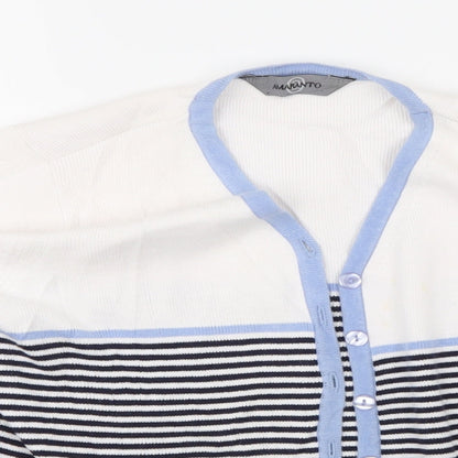 AMARANTO Womens Multicoloured Striped  Cardigan Jumper Size S