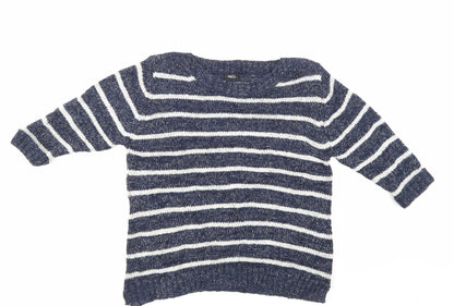 M&Co Womens Blue Striped  Pullover Jumper Size 16