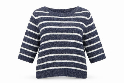 M&Co Womens Blue Striped  Pullover Jumper Size 16