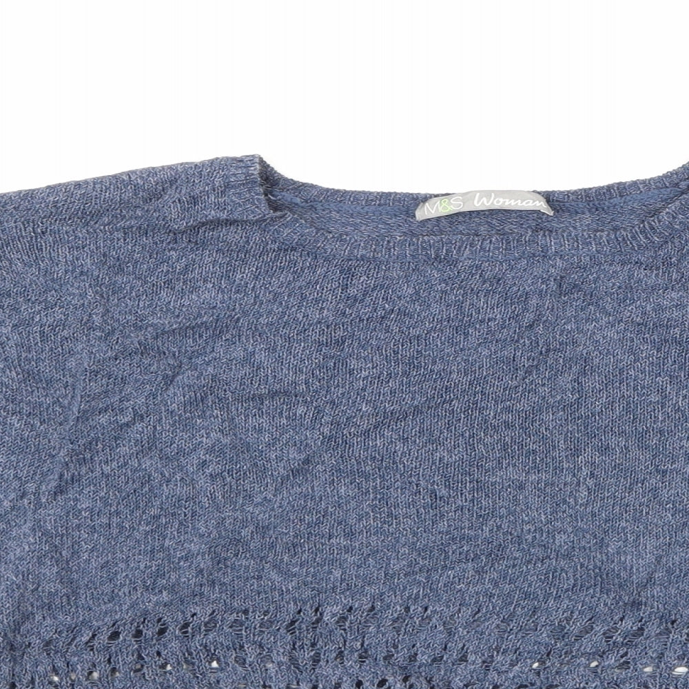 Womens UK Size  M&S Blue Basic Tank
