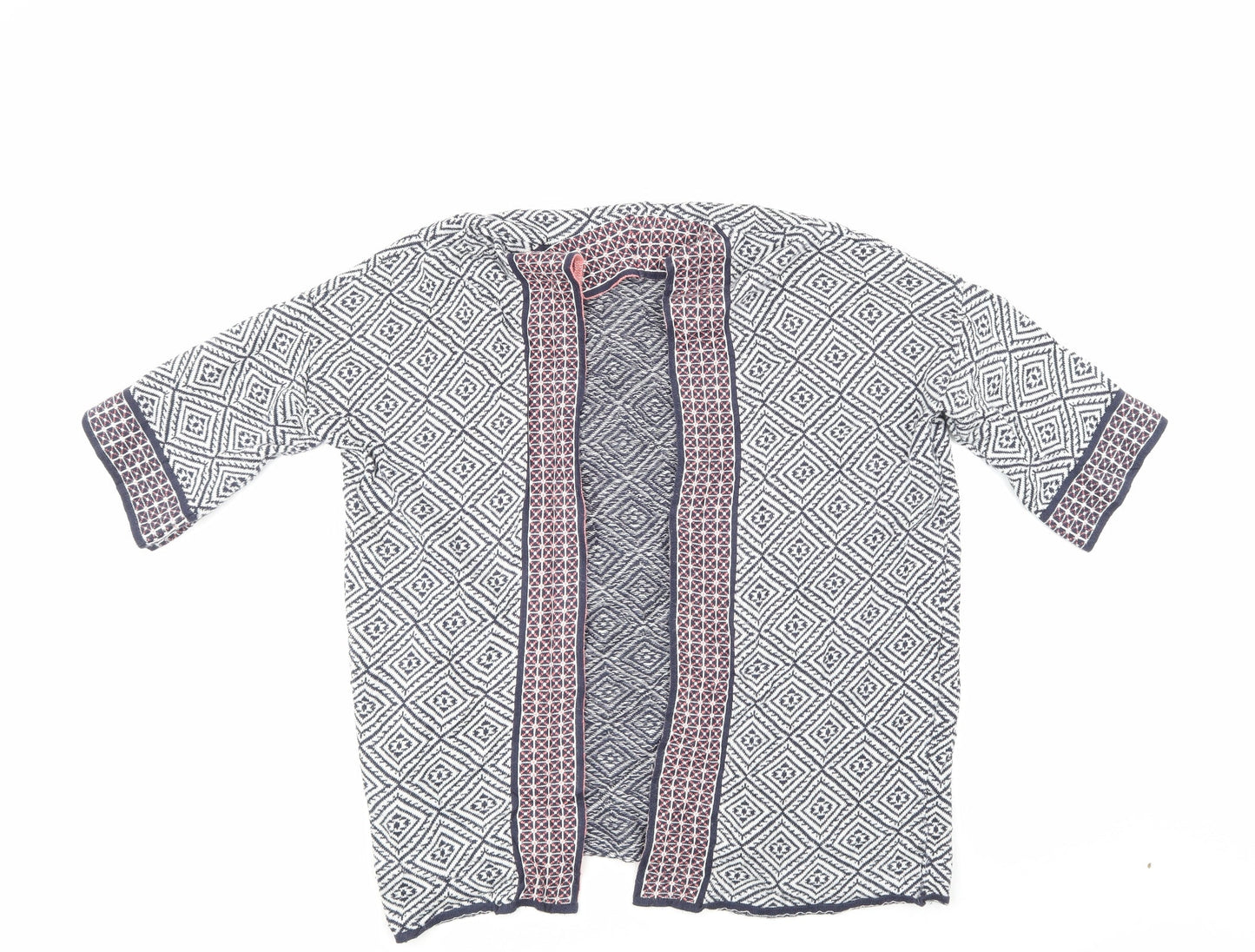 F&F Womens Blue Geometric  Cardigan Jumper Size 12