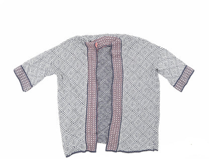 F&F Womens Blue Geometric  Cardigan Jumper Size 12