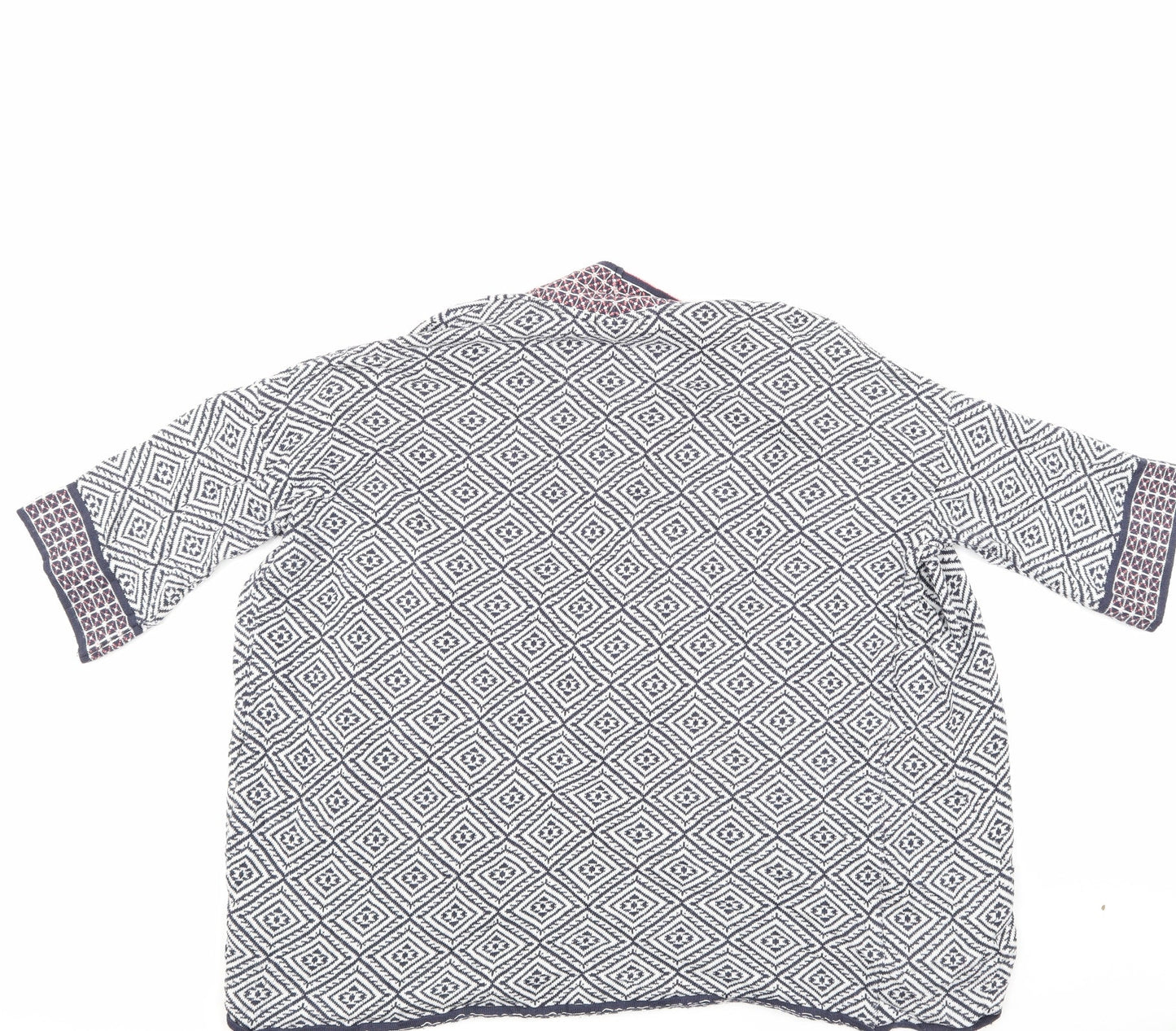 F&F Womens Blue Geometric  Cardigan Jumper Size 12