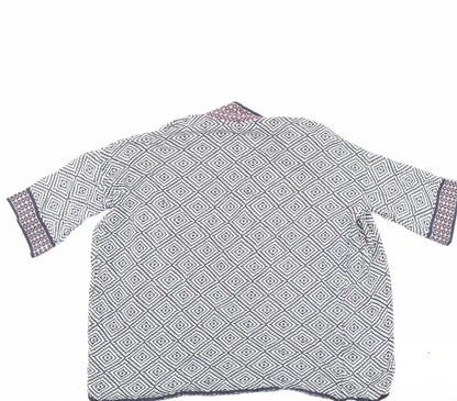 F&F Womens Blue Geometric  Cardigan Jumper Size 12