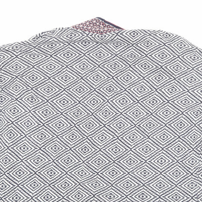 F&F Womens Blue Geometric  Cardigan Jumper Size 12