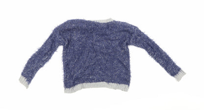 United Colors of Benetton Girls Blue   Pullover Jumper Size 7-8 Years  - Love heart
