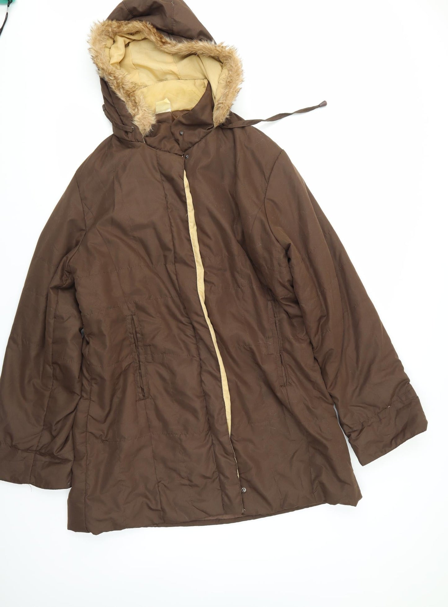 Womens UK Size  Preworn Brown Parka Coat