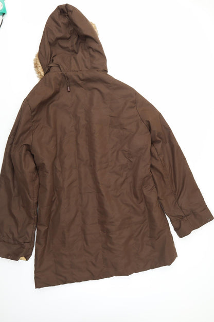 Womens UK Size  Preworn Brown Parka Coat