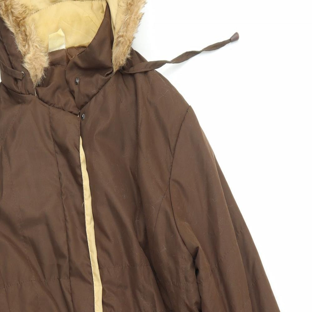 Womens UK Size  Preworn Brown Parka Coat