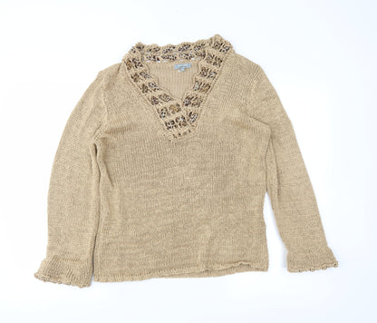 Marks & Spencer Womens Beige   Pullover Jumper Size L
