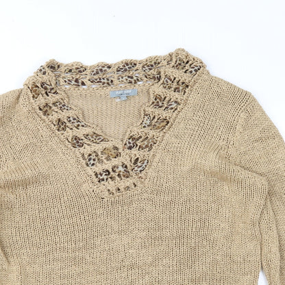 Marks & Spencer Womens Beige   Pullover Jumper Size L