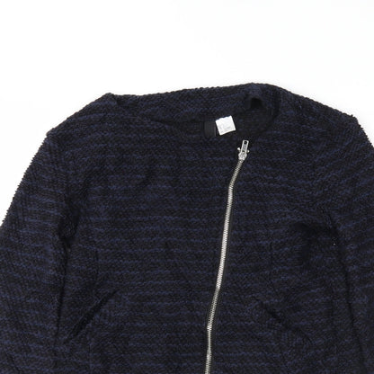H&M Womens Blue Striped  Full Zip Jumper Size S