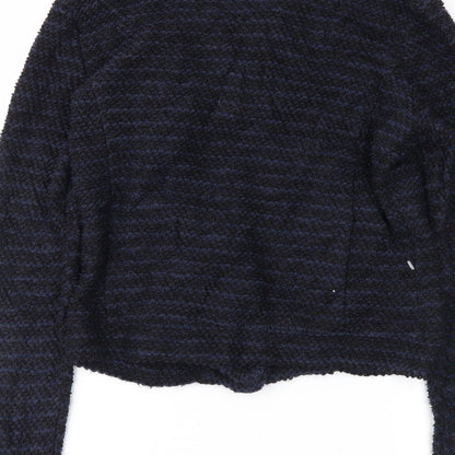 H&M Womens Blue Striped  Full Zip Jumper Size S