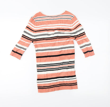 Express Womens Pink Striped  Basic Blouse Size M