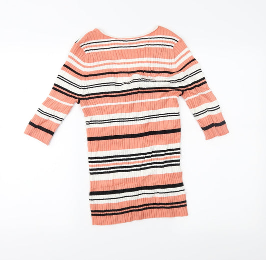 Express Womens Pink Striped  Basic Blouse Size M