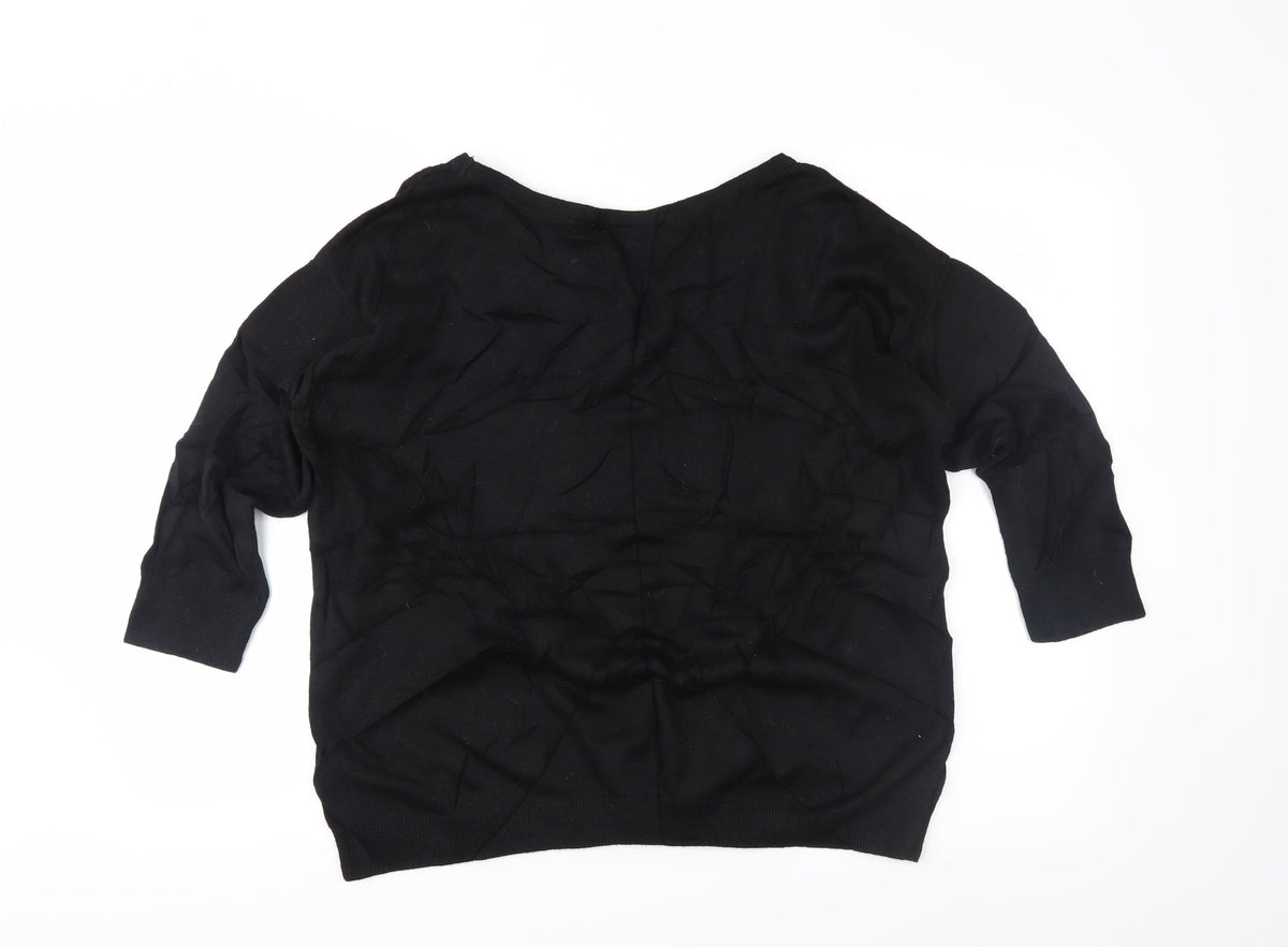 wallia Womens Black Polka Dot  Tunic Jumper Size M