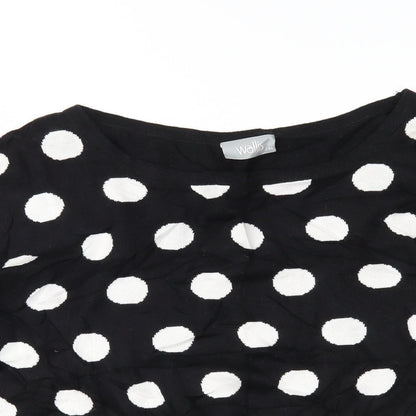 wallia Womens Black Polka Dot  Tunic Jumper Size M