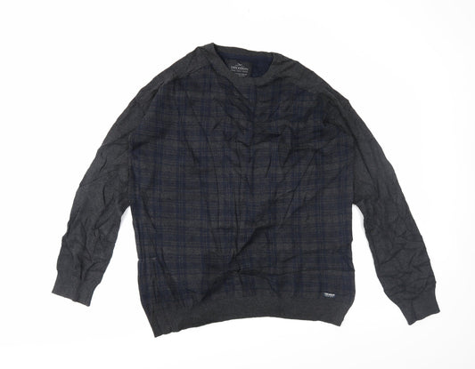 Threadbare Womens Grey Plaid  Pullover Jumper Size 2XL