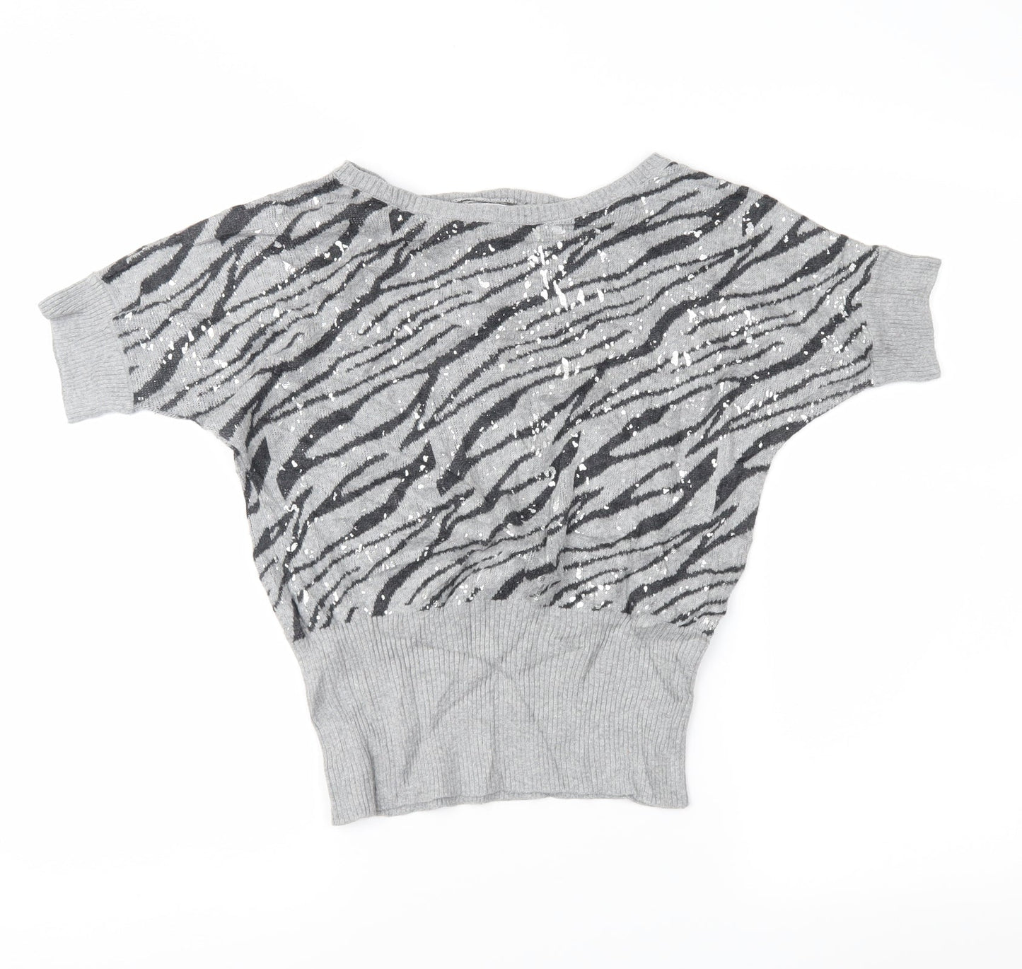 girls limited Girls Grey Animal Print  Pullover Jumper Size 5-6 Years