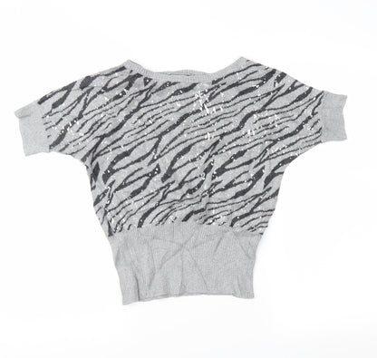 girls limited Girls Grey Animal Print  Pullover Jumper Size 5-6 Years