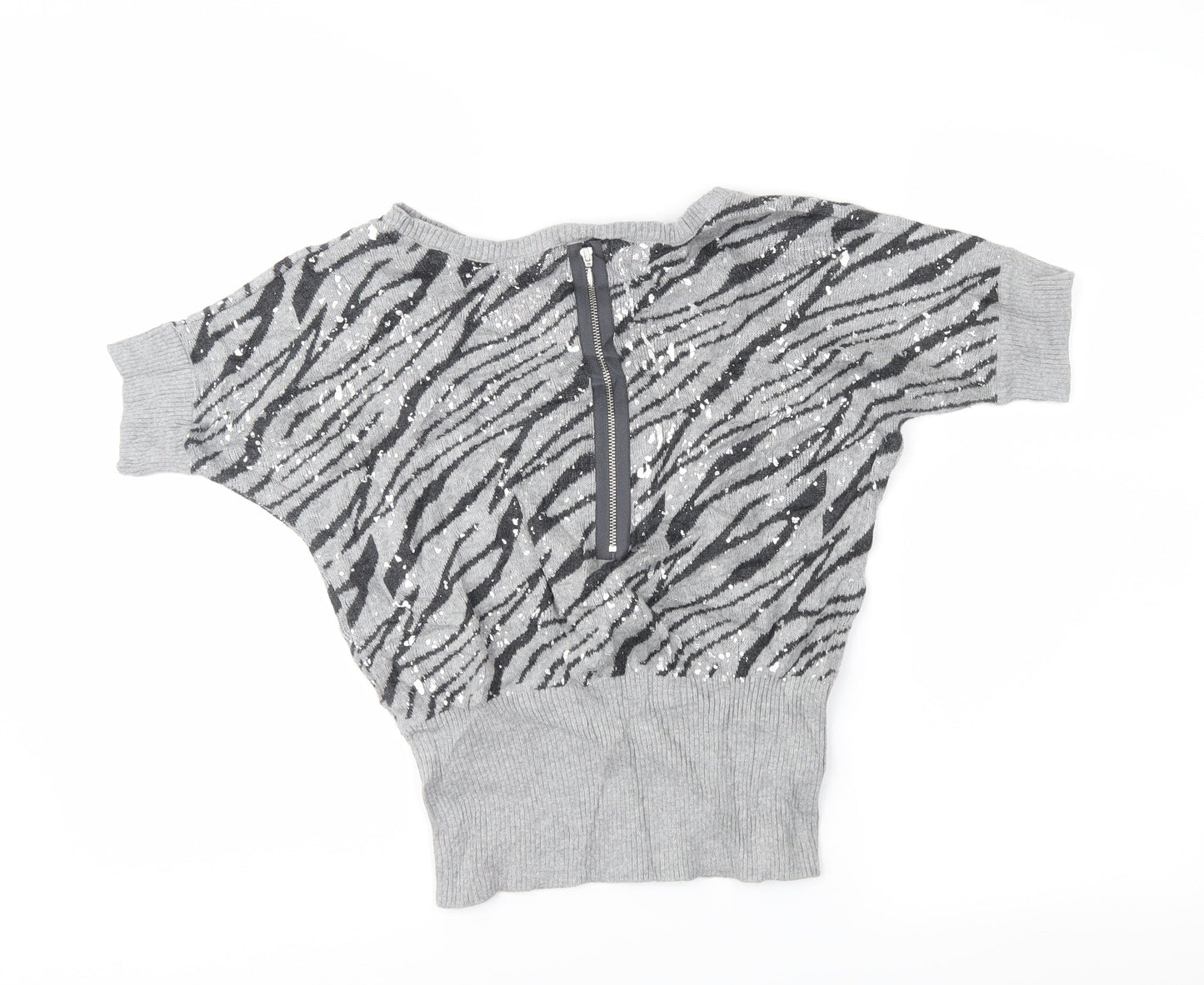 girls limited Girls Grey Animal Print  Pullover Jumper Size 5-6 Years