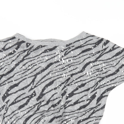 girls limited Girls Grey Animal Print  Pullover Jumper Size 5-6 Years
