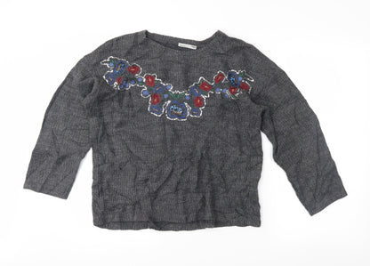 Zara Womens Grey   Pullover Jumper Size M