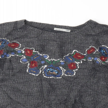 Zara Womens Grey   Pullover Jumper Size M