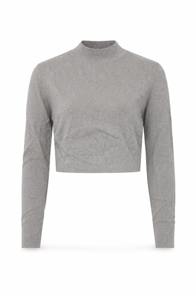 Womens UK Size 10 newlook Grey Cropped Blouse