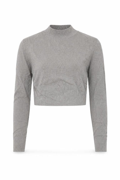 Womens UK Size 10 newlook Grey Cropped Blouse