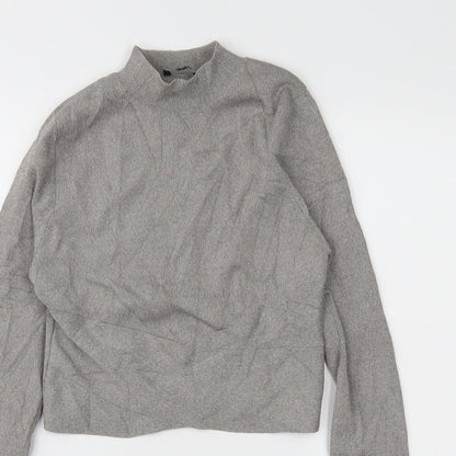 Womens UK Size 10 newlook Grey Cropped Blouse