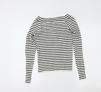H&M Womens Black Striped  Tunic Jumper Size M