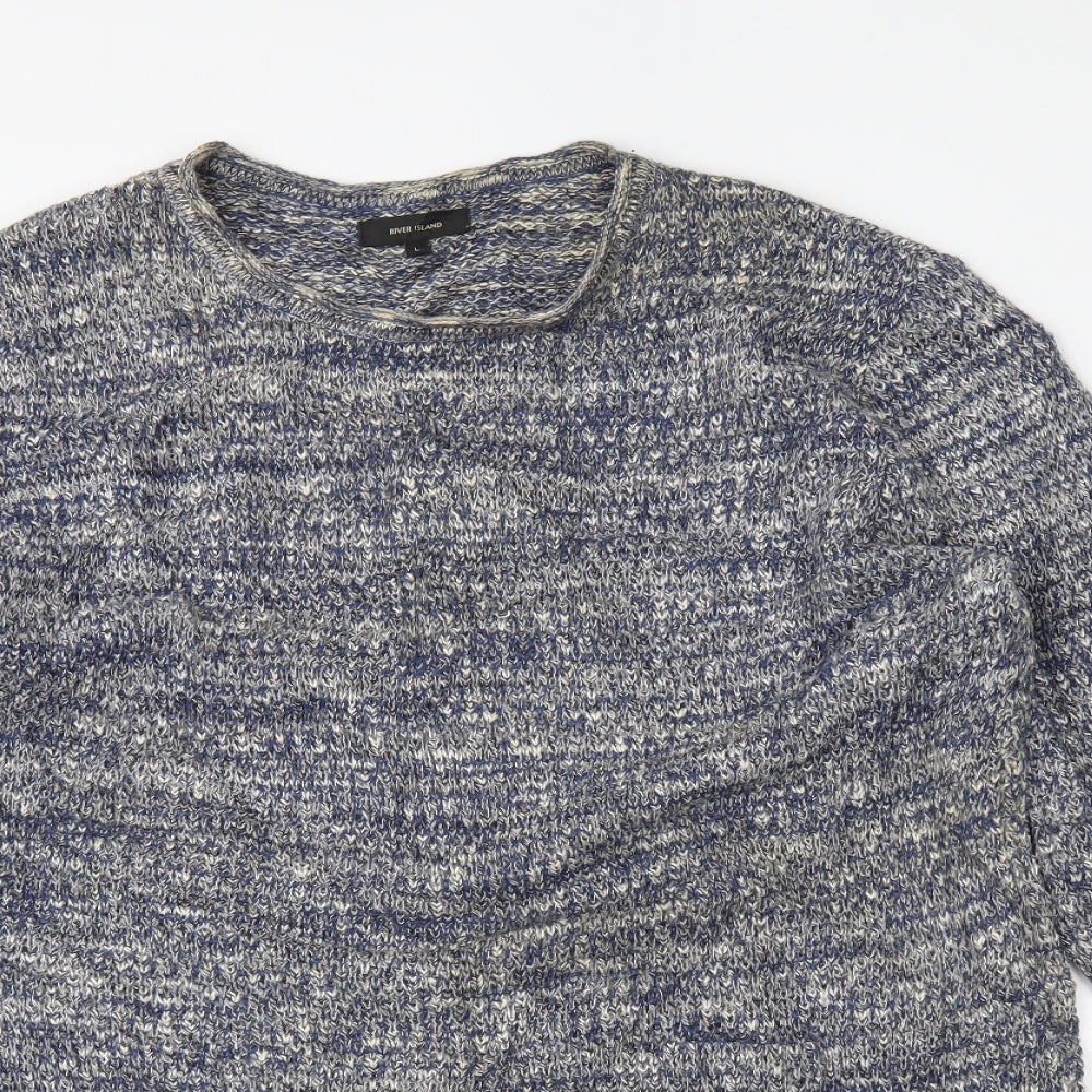 River Island Mens Blue   Pullover Jumper Size L